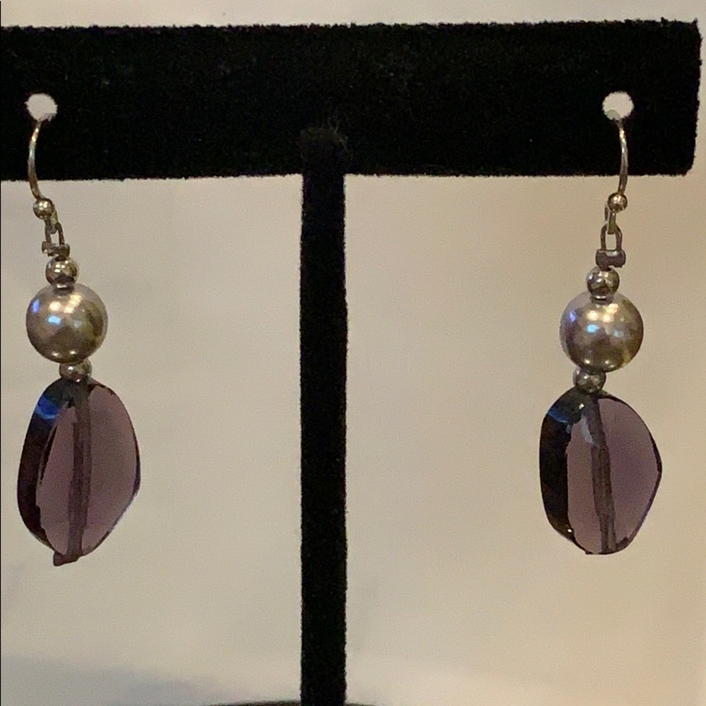 Purple and Silver Earrings
